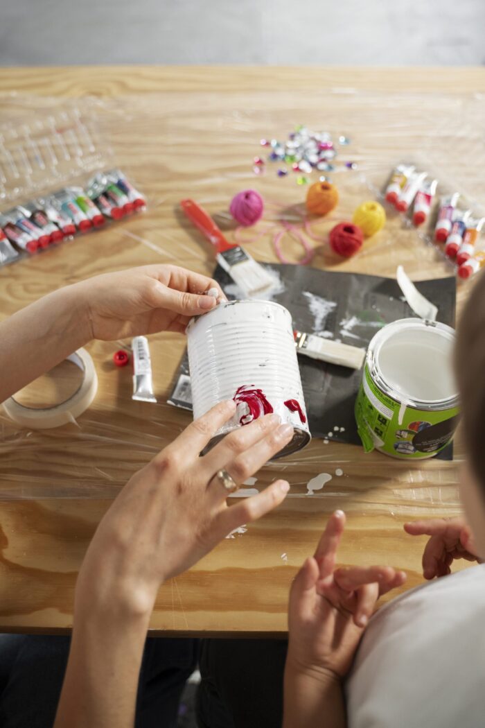 mom-showing-kid-how-reuse-materials-creative-ways